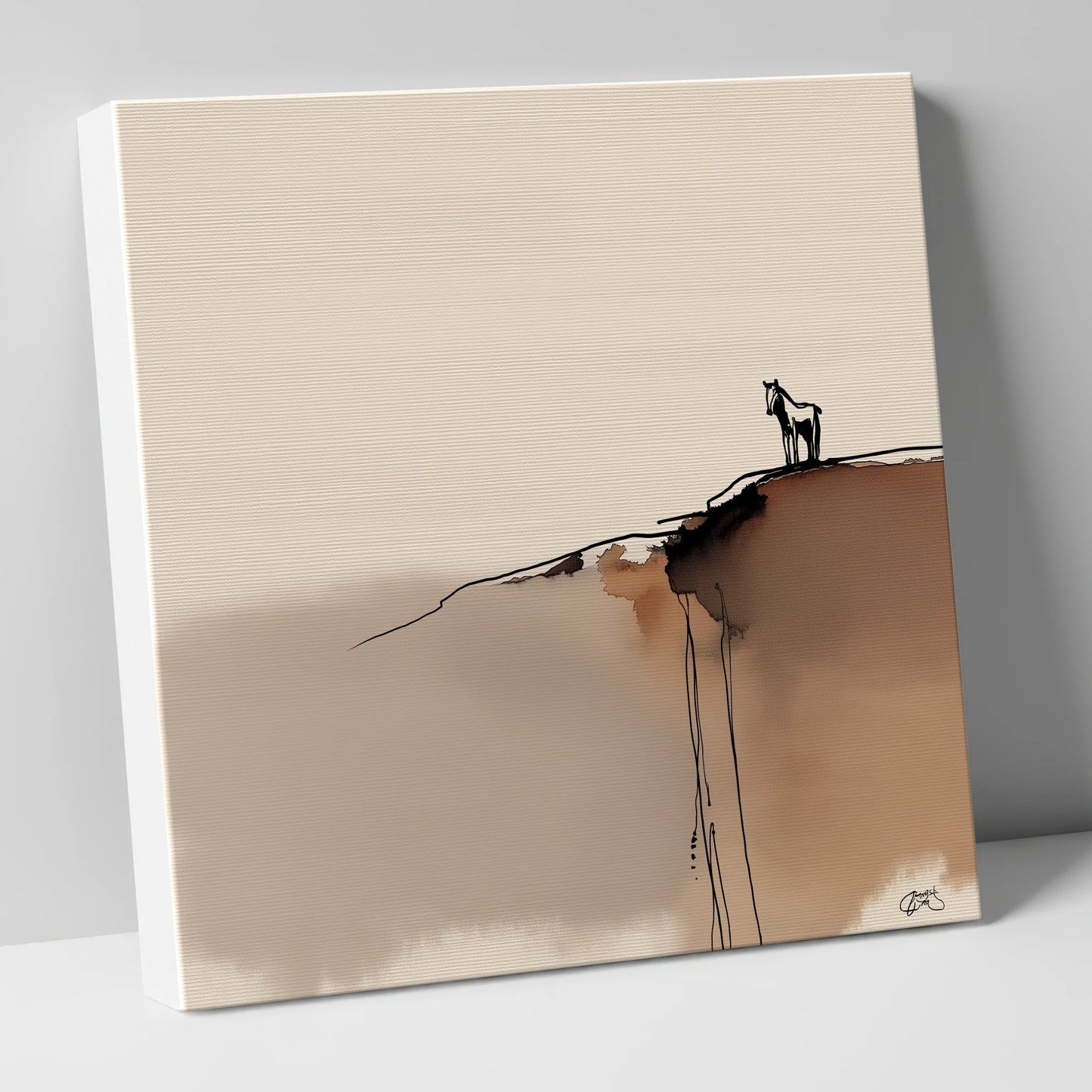 Sentinel on the Edge horse landscape canvas wall art
