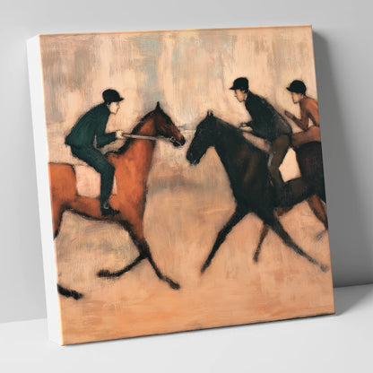 Meeting on the Gallops racing horse canvas wall art