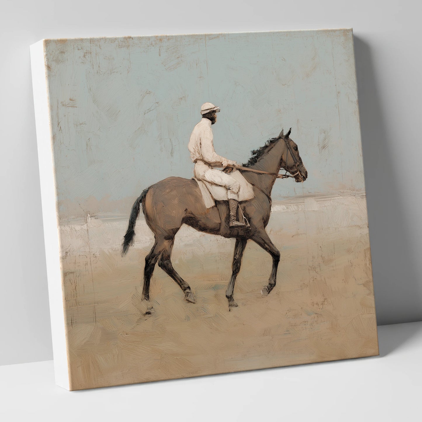 The White Silks racing horse canvas wall art