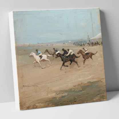 Gallop on the Sands racing horse canvas wall art