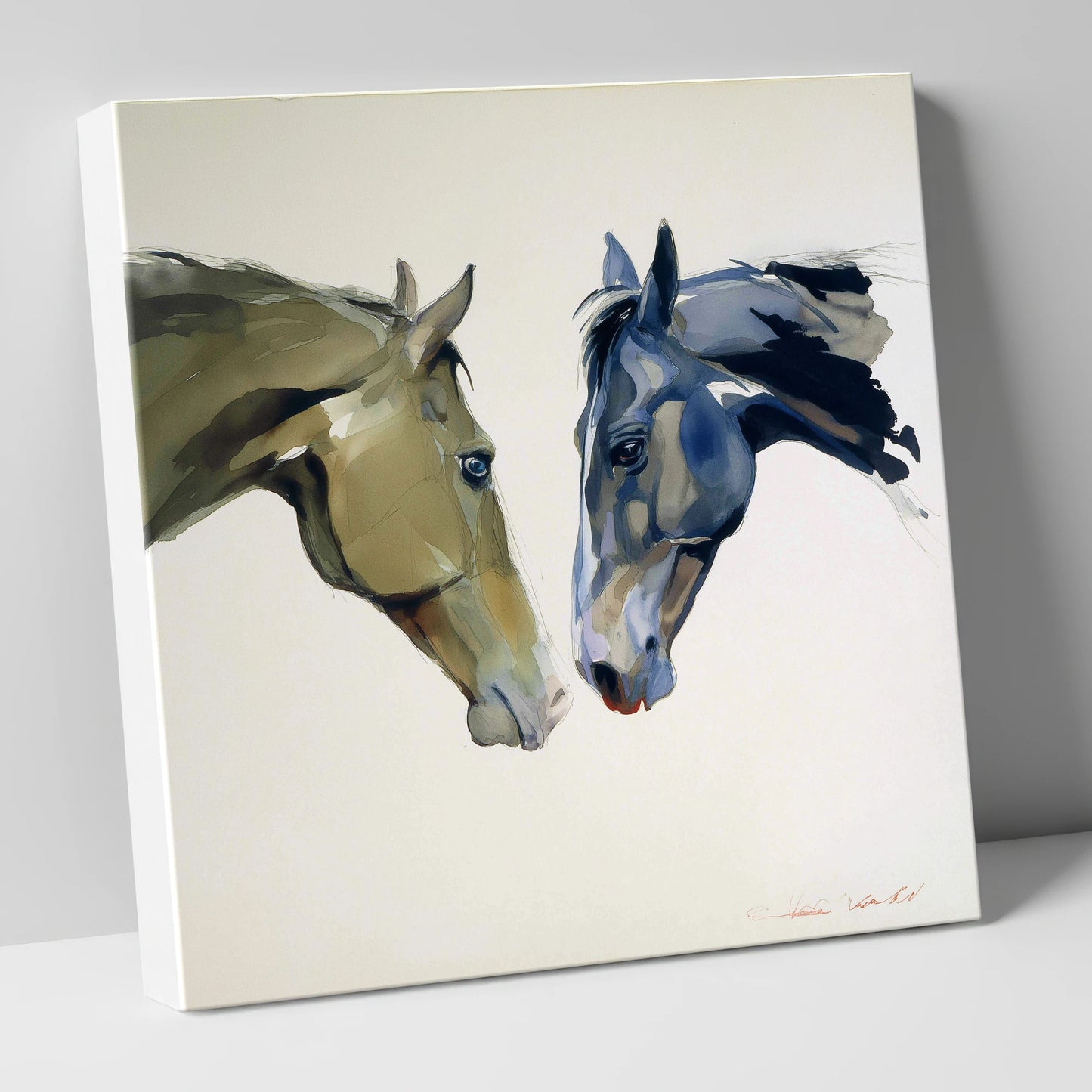Kindred Spirits horse portrait canvas wall art