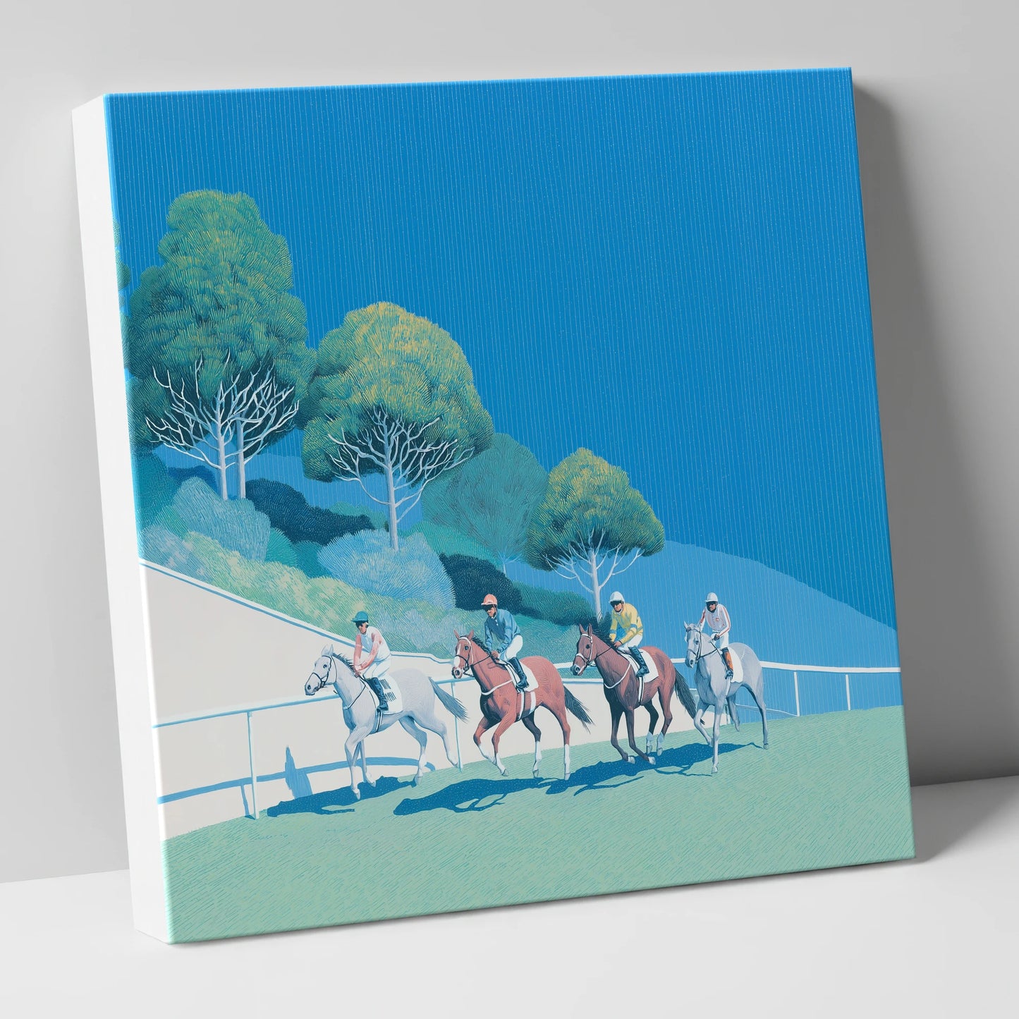The Cerulean Sprint racing horse canvas wall art