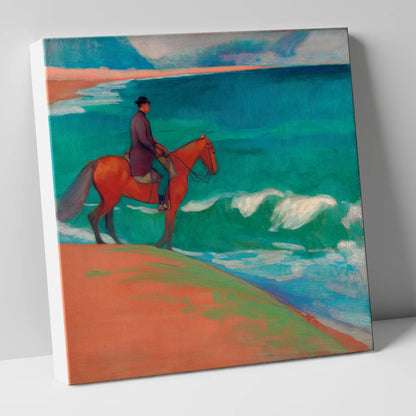 Chestnut By The Emerald Shore horse landscape canvas wall art
