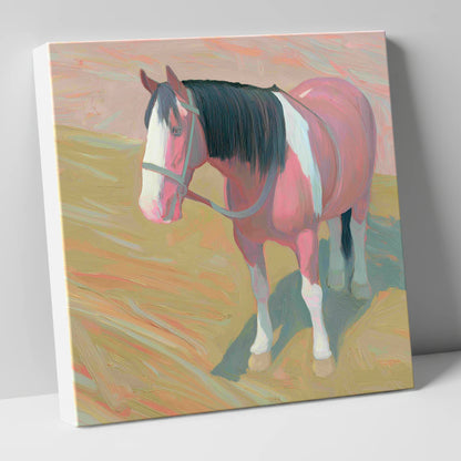 The Gentle Skewbald working horse canvas wall art