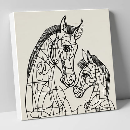 Structured Bond mare & foal canvas wall art