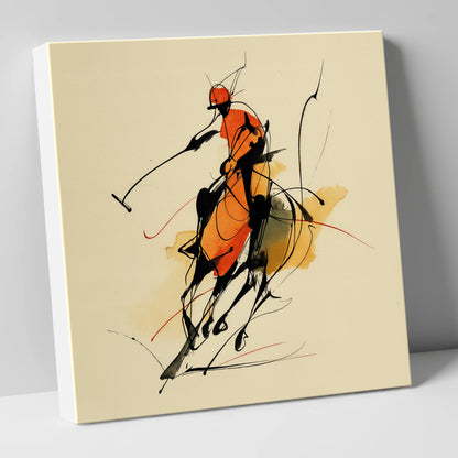 The Decisive Strike polo horse canvas wall art