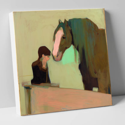 Silent Understanding horse & rider canvas wall art