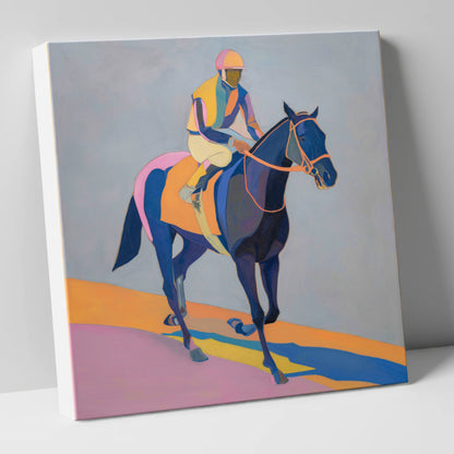 Colours To The Post racing horse canvas wall art