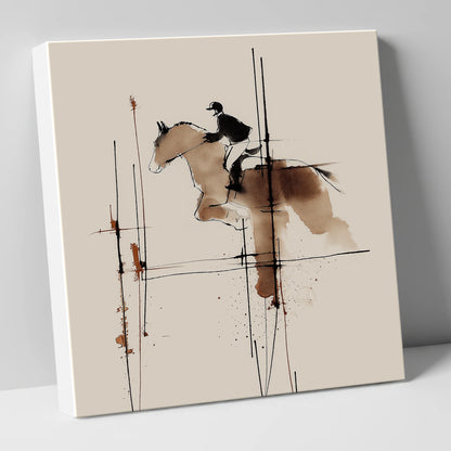 The Instant of Ascent show jumping horse canvas wall art