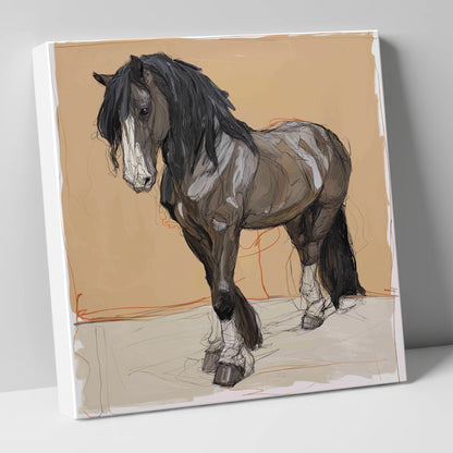 Feathered Strength horse breed canvas wall art