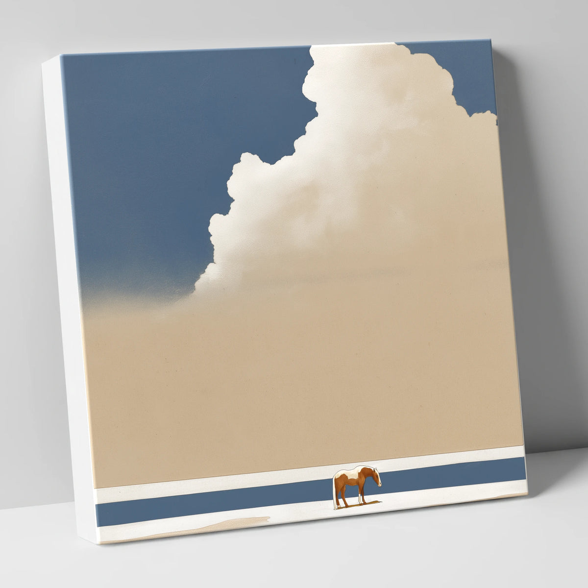 Vast Blue Expanse horse landscape canvas wall art