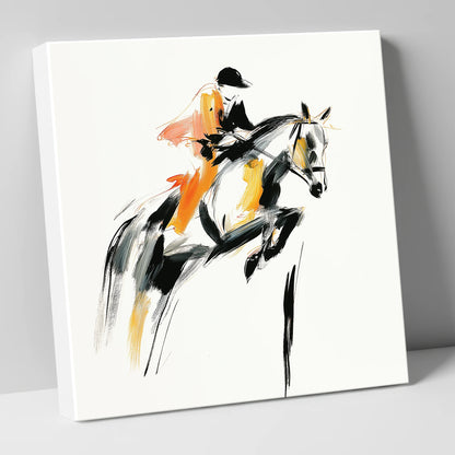 Amber Ascent show jumping horse canvas wall art