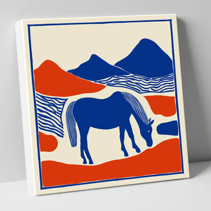 Cobalt Pastures horse landscape canvas wall art