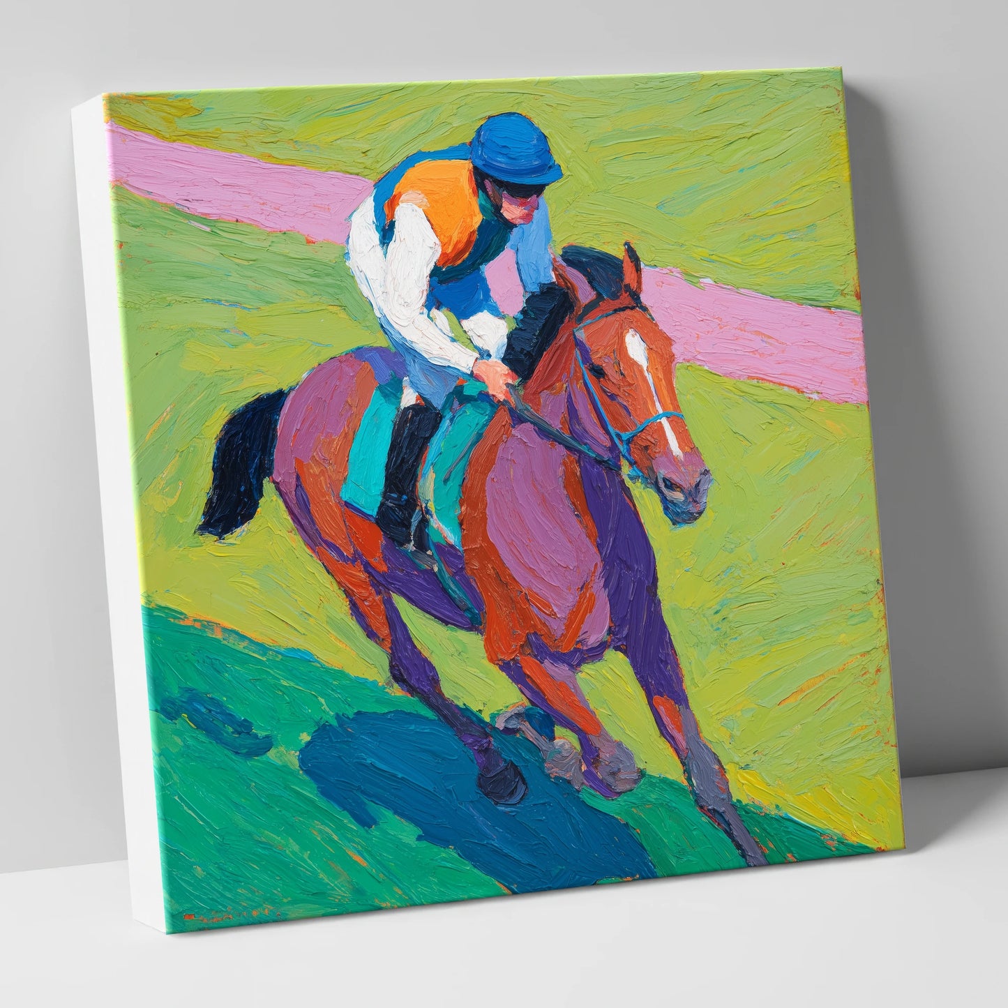 The Painted Pace racing horse canvas wall art
