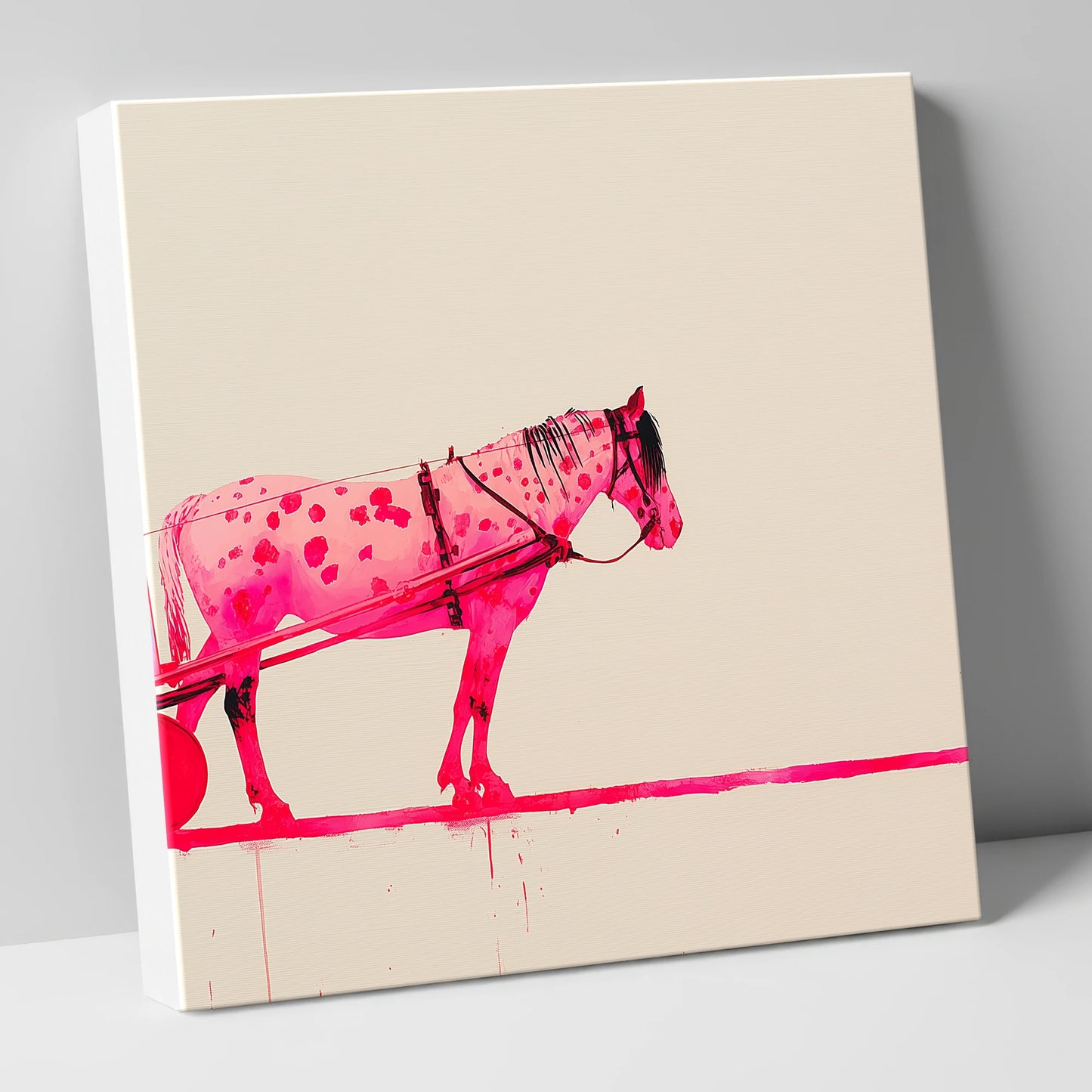 Vibrant Spotted Harness working horse canvas wall art