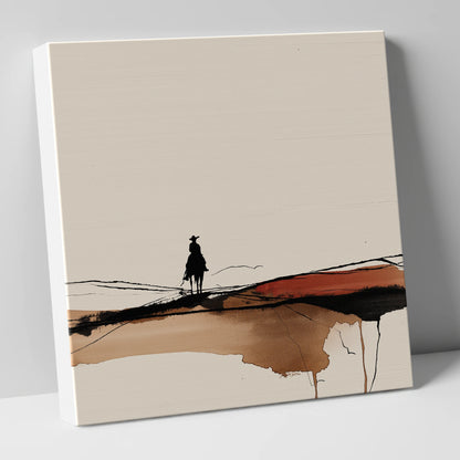 Solitary Western Horizon western horse canvas wall art