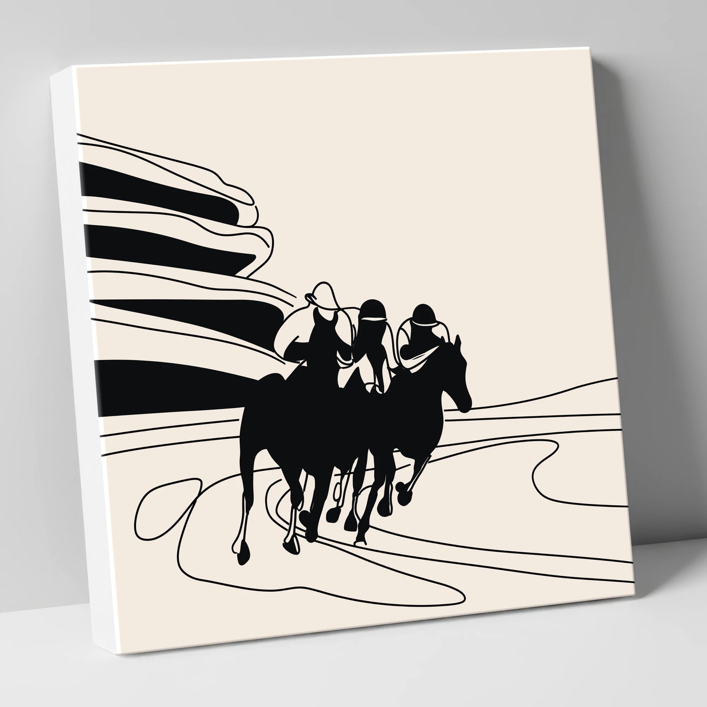 Rounding the Bend racing horse canvas wall art