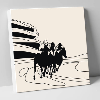 Rounding the Bend racing horse canvas wall art