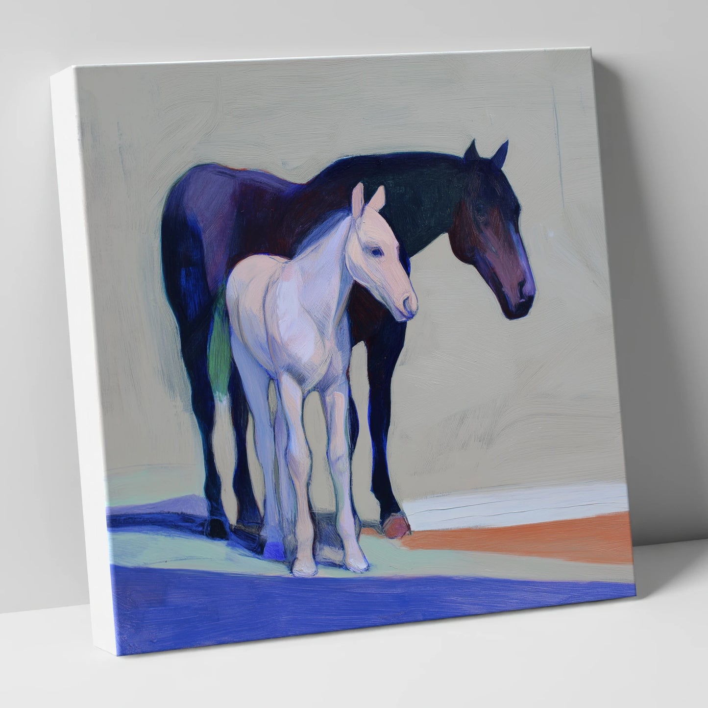 Indigo and Dawn mare & foal canvas wall art