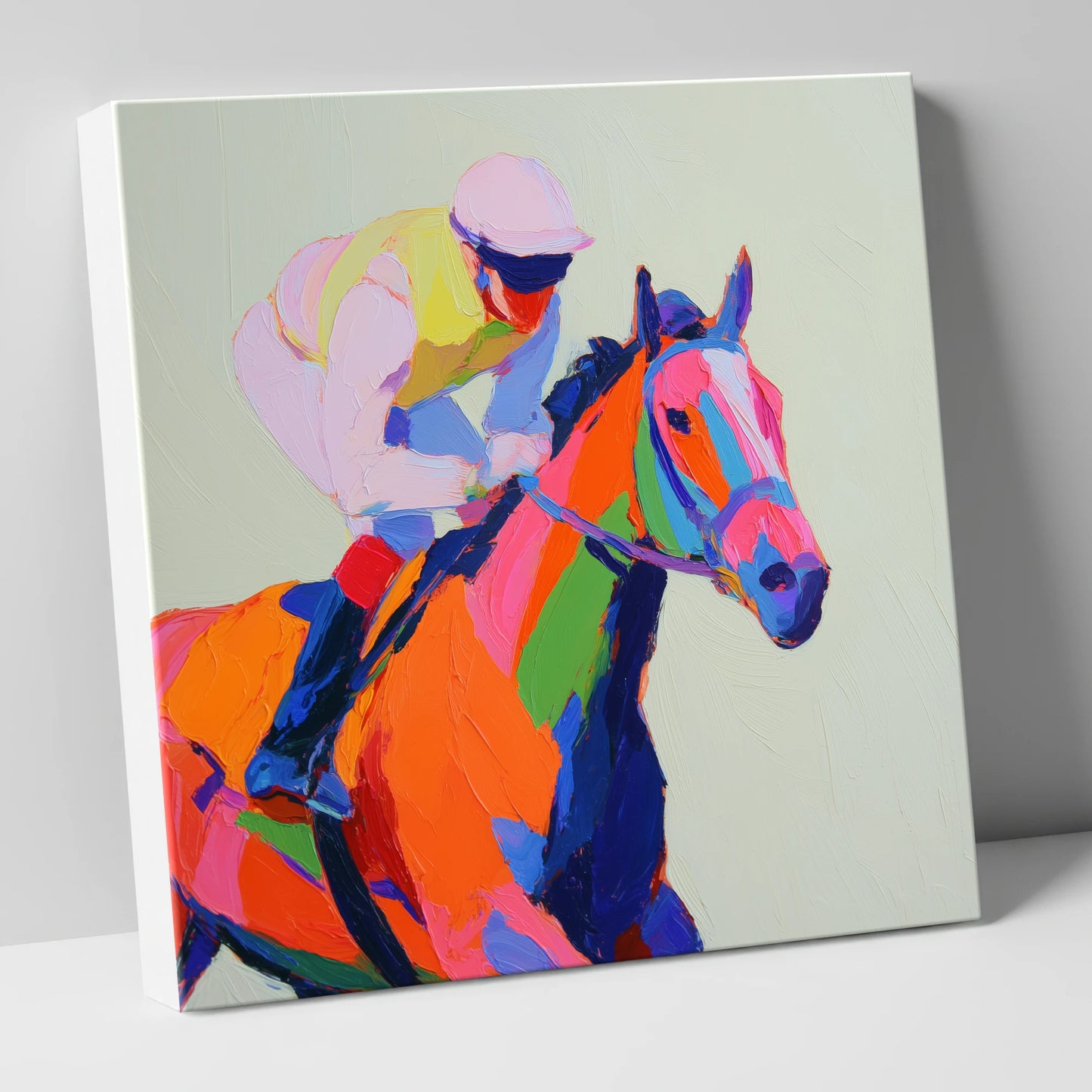 Vibrant Final Furlong racing horse canvas wall art