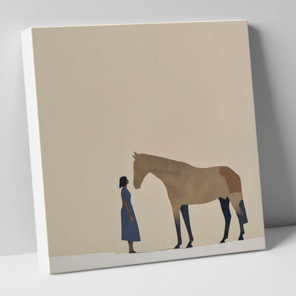 Silent Conversation horse & rider canvas wall art
