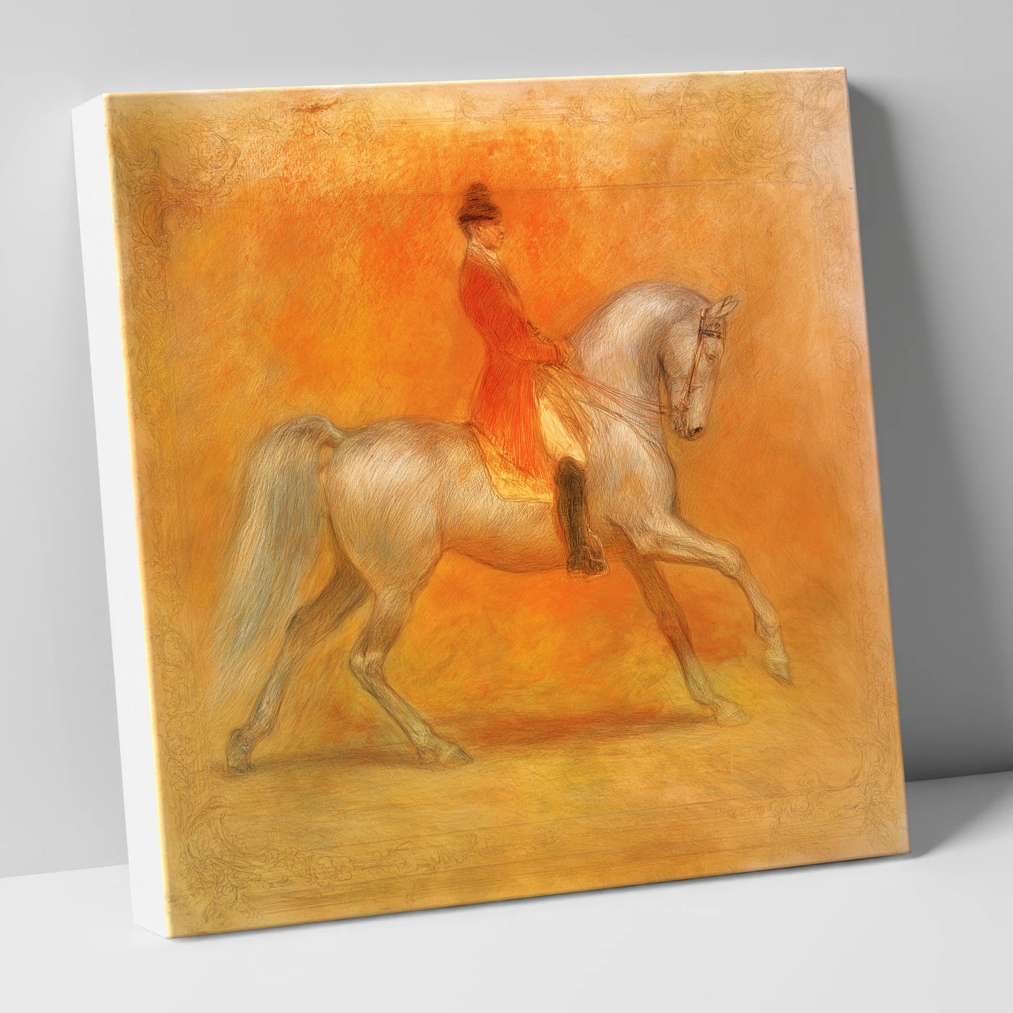 Radiant Classical Passage dressage horse canvas wall art