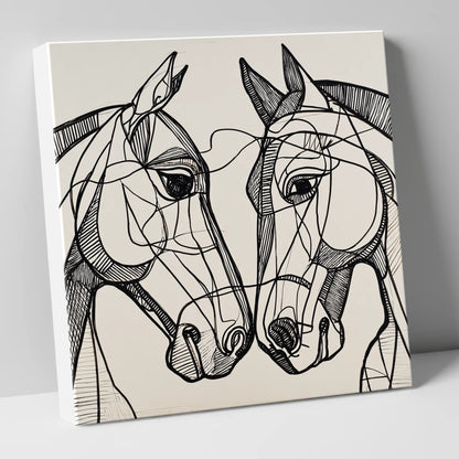 Structural Equine Bond horse portrait canvas wall art