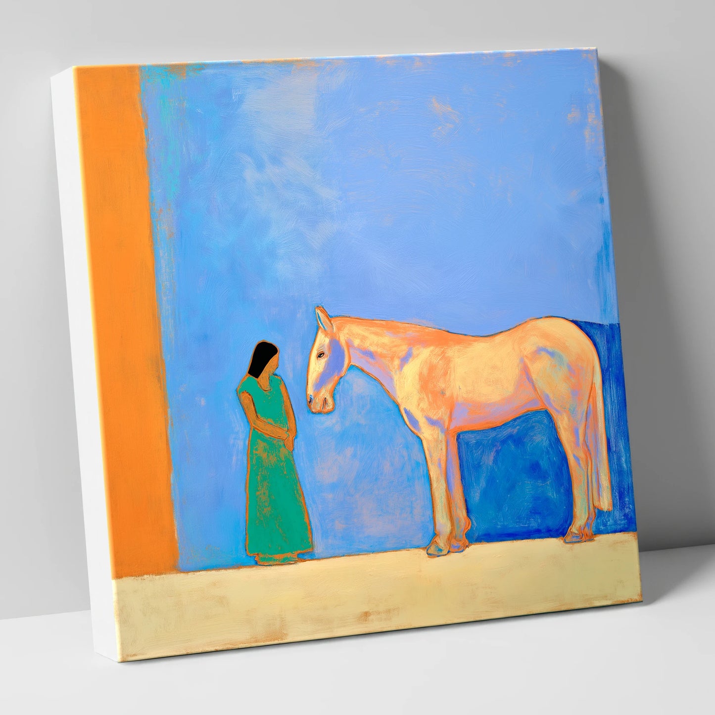 Silent Understanding horse & rider canvas wall art