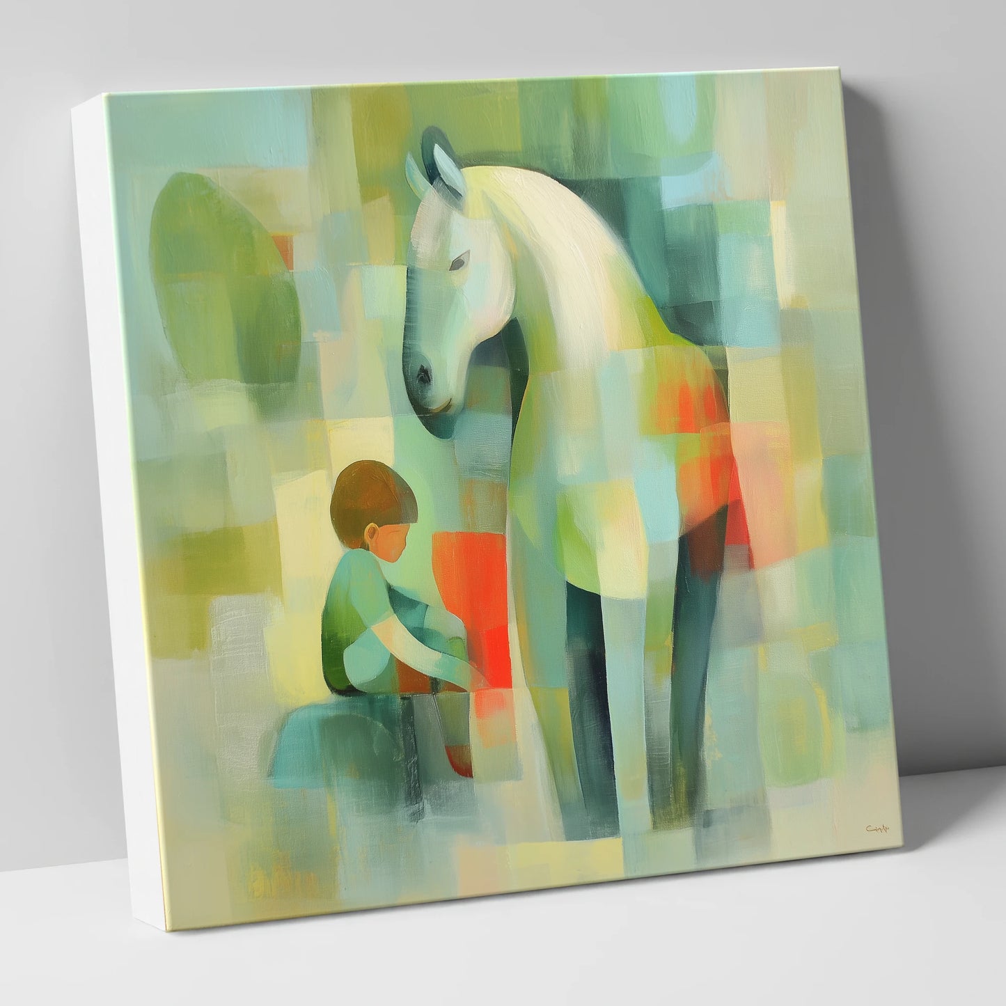 The Quiet Companion horse & rider canvas wall art