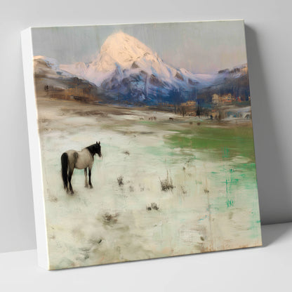 Alpine Solitude horse landscape canvas wall art