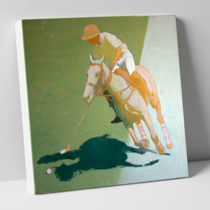 The Decisive Strike polo horse canvas wall art