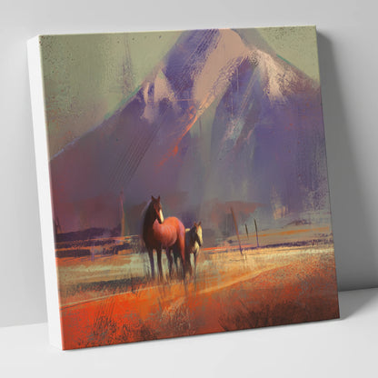 Amber Mountain Pastures horse landscape canvas wall art