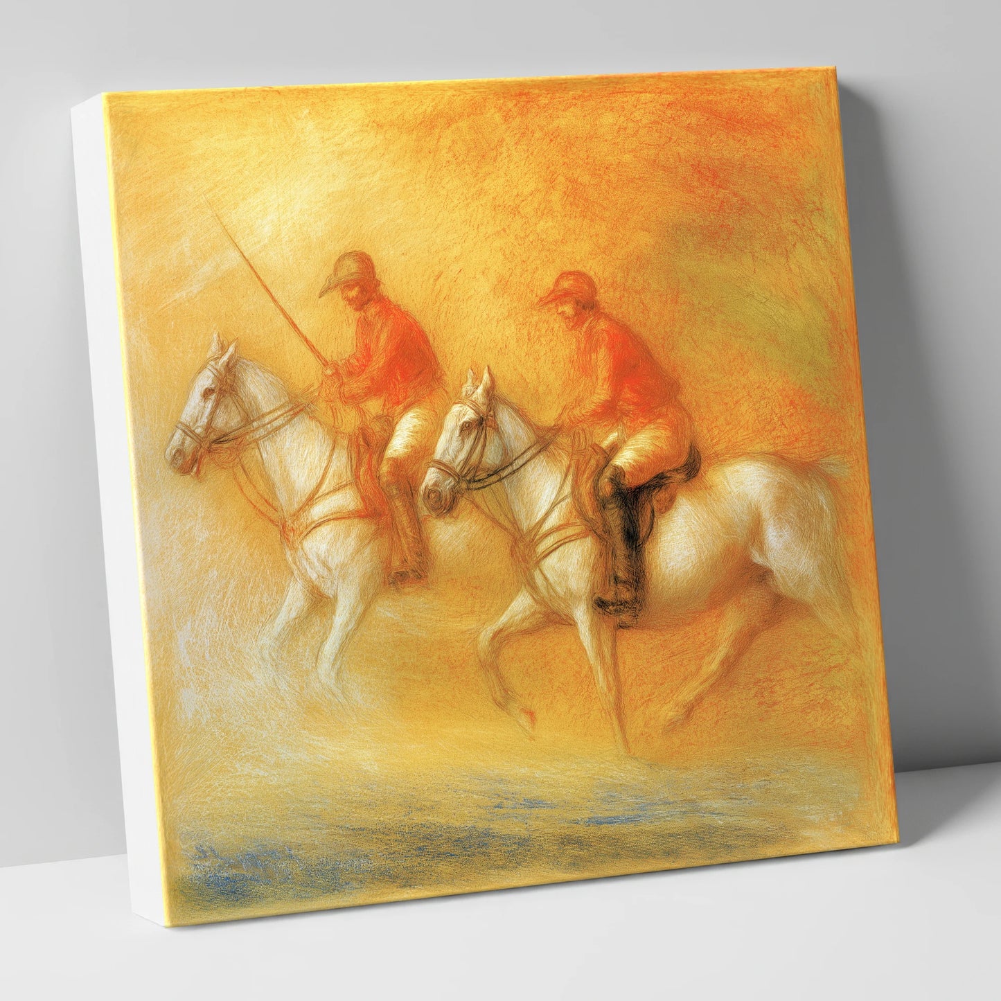 Golden Hour Polo polo horse canvas wall art