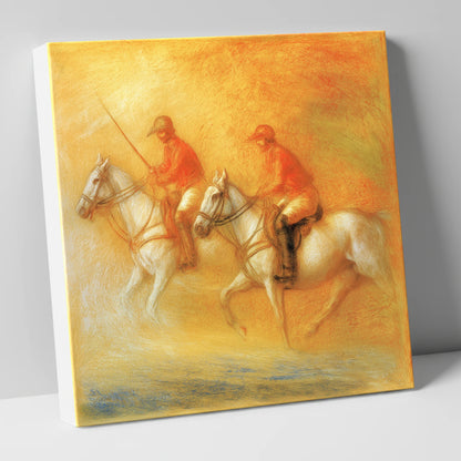 Golden Hour Polo polo horse canvas wall art