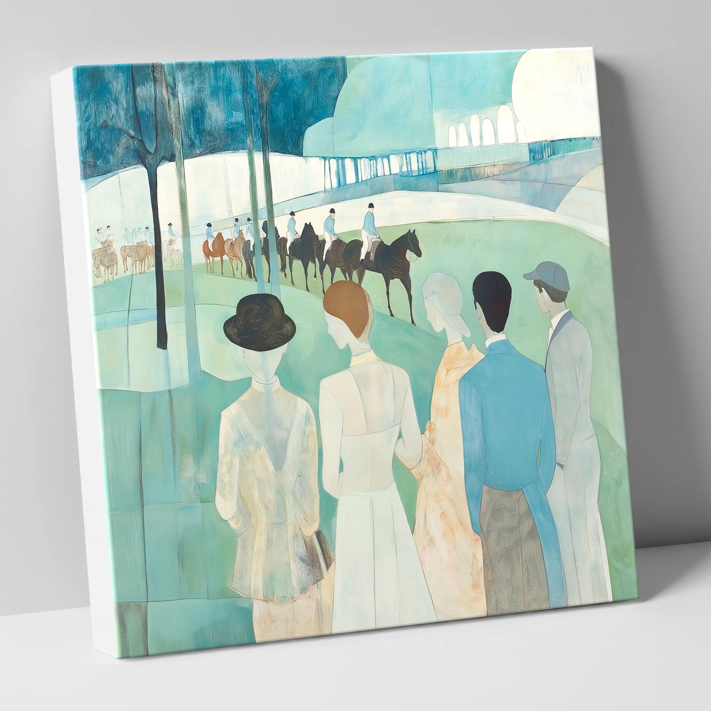 Before the Off racing horse canvas wall art