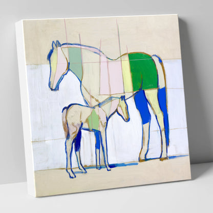 Structural Equine Harmony mare & foal canvas wall art