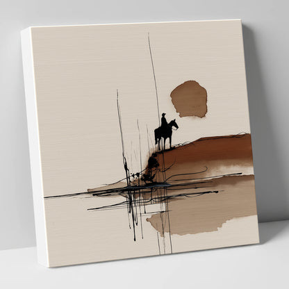 The Quiet Horizon western horse canvas wall art