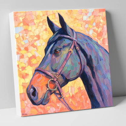 Radiant Equine Profile horse portrait canvas wall art