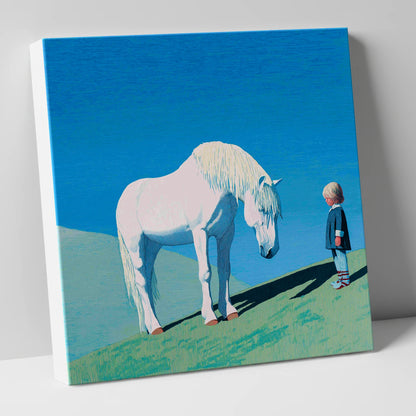 The Gentle Meeting horse & rider canvas wall art