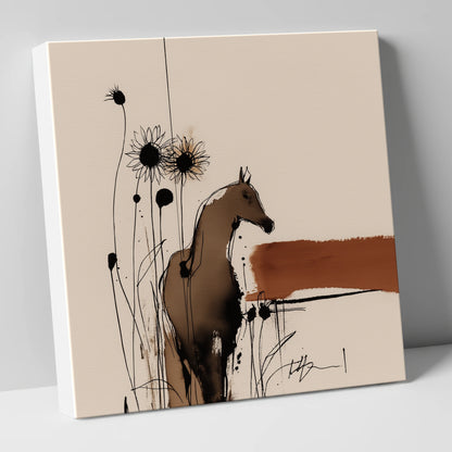 Rust and Shadows horse portrait canvas wall art