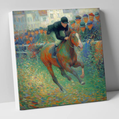 The Finishing Straight racing horse canvas wall art