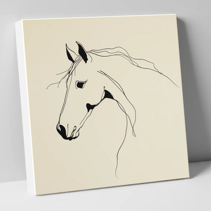 Elegant Equine Silhouette horse breed canvas wall art