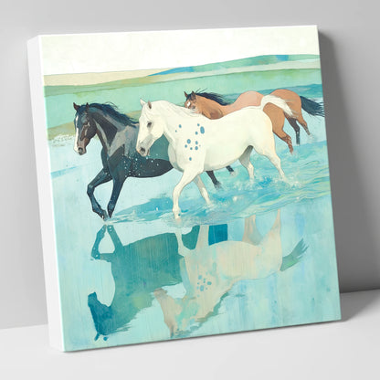 Tidal Canter wild horses canvas wall art
