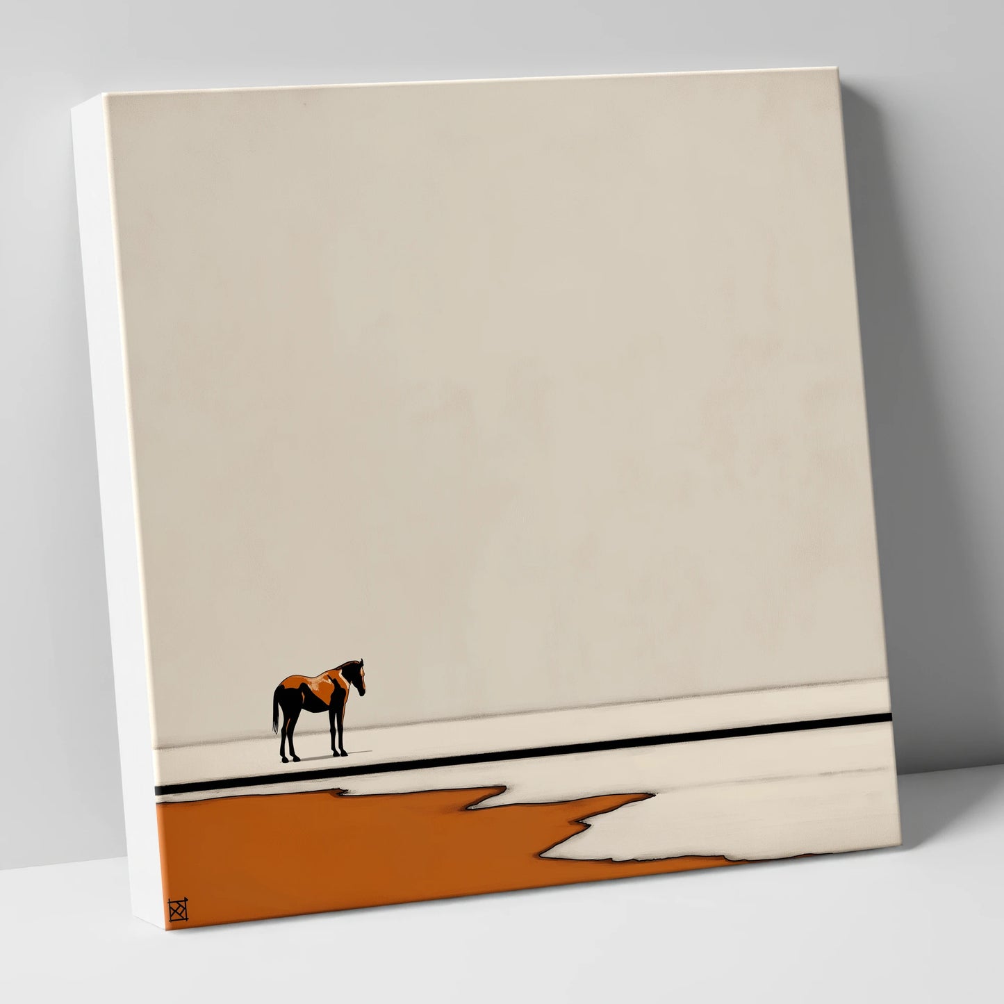 The Amber Horizon horse landscape canvas wall art