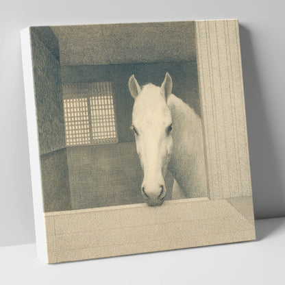 Quiet Contemplation horse stable canvas wall art