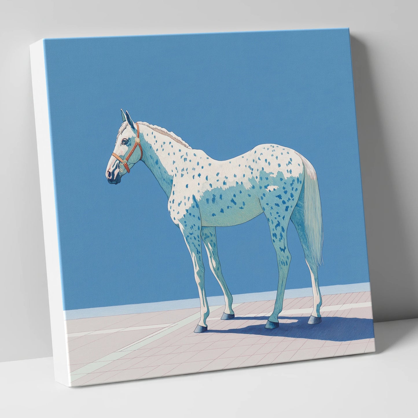 Appaloosa in Cerulean horse breed canvas wall art