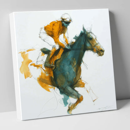 Amber Stride racing horse canvas wall art