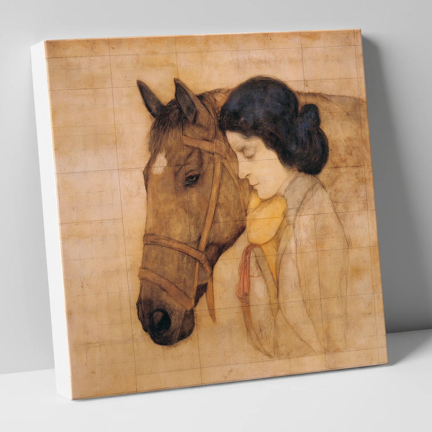 The Silent Bond horse & rider canvas wall art