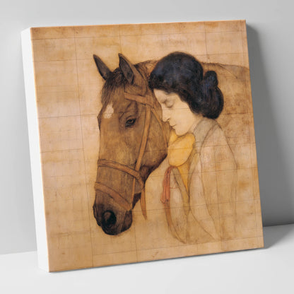 The Silent Bond horse & rider canvas wall art