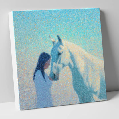 Luminous Connection horse & rider canvas wall art